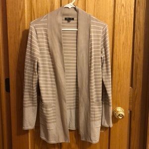 Tan and white cardigan
